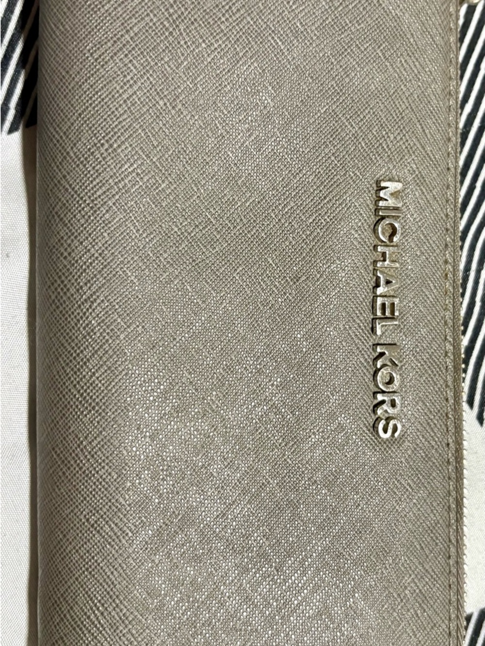 Michael Kors Metallic Taupe Saffiano Leather Wallet